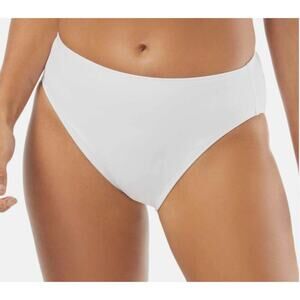 Carmen Marc Valvo WHITE High Waist Bikini Swim Bottom, US Small MSRP $54